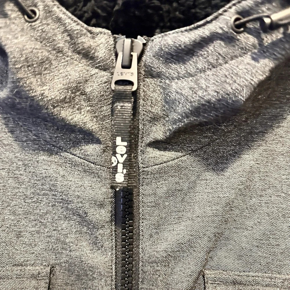 Levi's Men's Soft Shell Hooded Storm Coat Graphite‎ Heather Sherpa XX Large NWOT